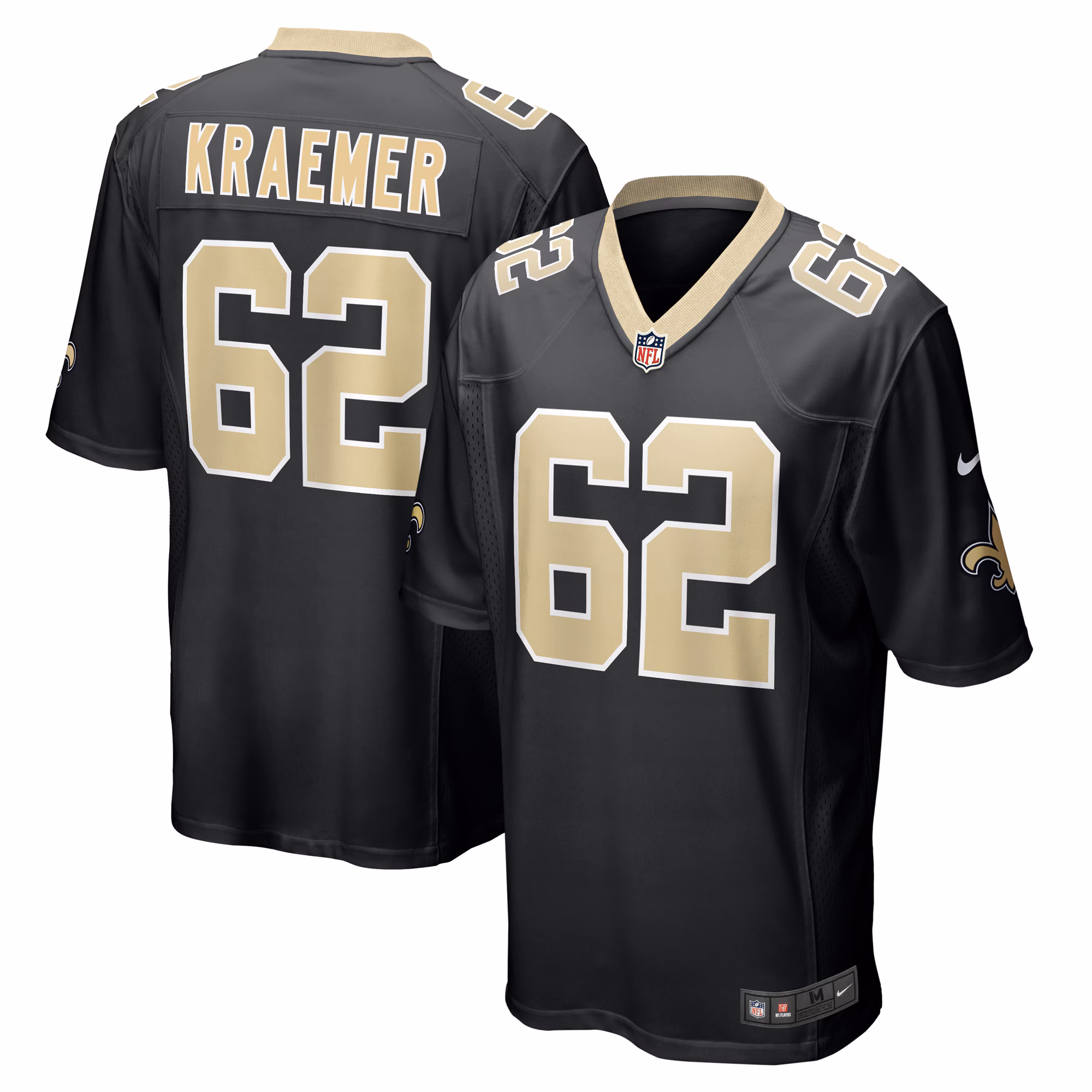 Tommy Kraemer New Orleans Saints Team Game Jersey -  Black