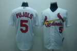 St. Louis Cardinals #5 Albert Pujols Stitched White Jersey