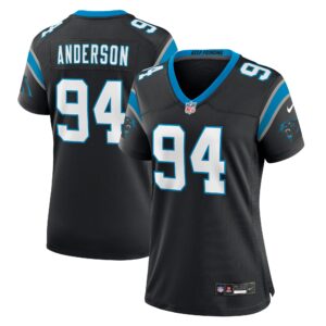Henry Anderson Carolina Panthers  Women's Team Game Jersey - Black
