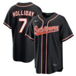 Jackson Holliday #7 Baltimore Orioles Fashion Replica Black Out Jersey - Black
