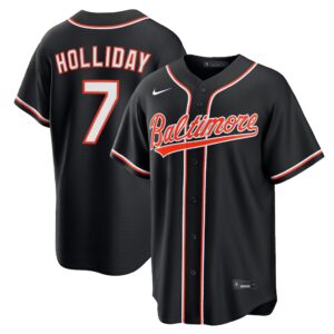 Jackson Holliday #7 Baltimore Orioles Fashion Replica Black Out Jersey - Black