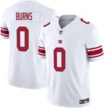 Men's New York Giants #0 Brian Burns White Limited Stitched Jersey