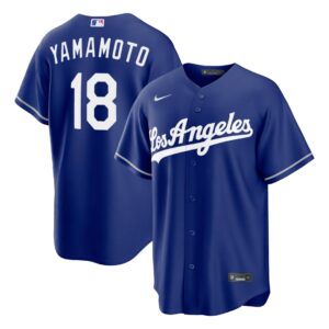 Yoshinobu Yamamoto #18 Los Angeles Dodgers Royal Alternate Replica Jersey - Blue