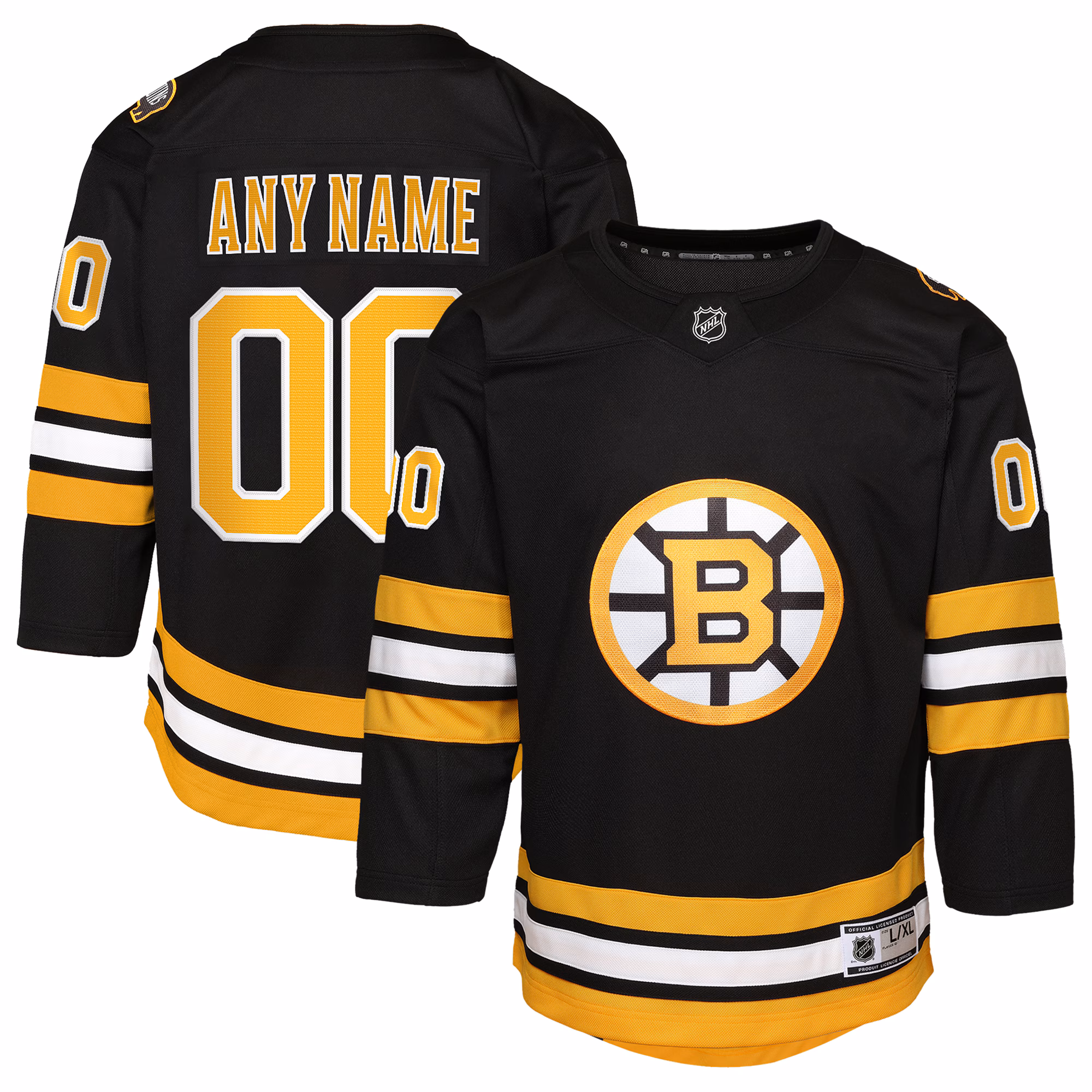 Youth Boston Bruins  Black Home Custom #00 Premier Jersey