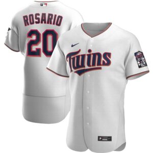 Men's  Minnesota Twins #20 Eddie Rosario White Home 2020 Player Jersey