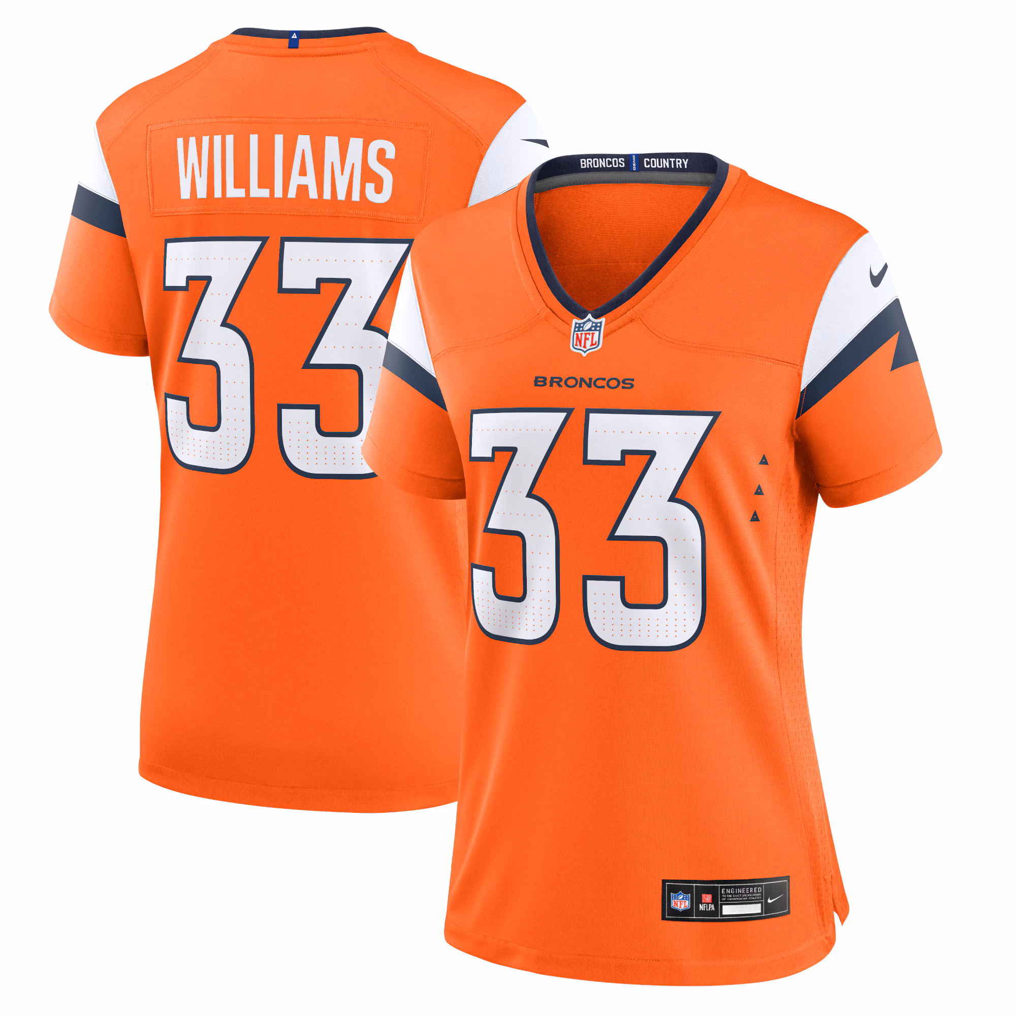 Javonte Williams Denver Broncos Women's Mile High Collection Game Jersey - Orange