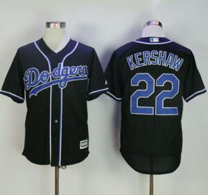 Los Angeles Dodgers #22 Clayton Kershaw Black Fashion Stitched Jersey