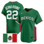 Brennan Bernardino #22 Mexico Baseball 2026 World Baseball Classic Home Stadium Jersey - Green