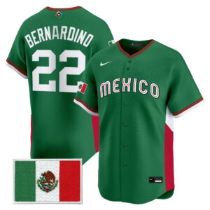 Brennan Bernardino #22 Mexico Baseball 2026 World Baseball Classic Home Stadium Jersey - Green