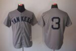 Mitchell And Ness 1929 New York Yankees #3 Babe Ruth Grey Throwback Stitched Jersey