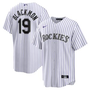 Men's Colorado Rockies Charlie Blackmon  White Home Replica Player Name Jersey