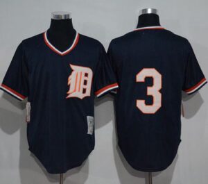 Mitchell And Ness 1984 Detroit Tigers #3 Alan Trammell Blue Throwback Stitched Jersey
