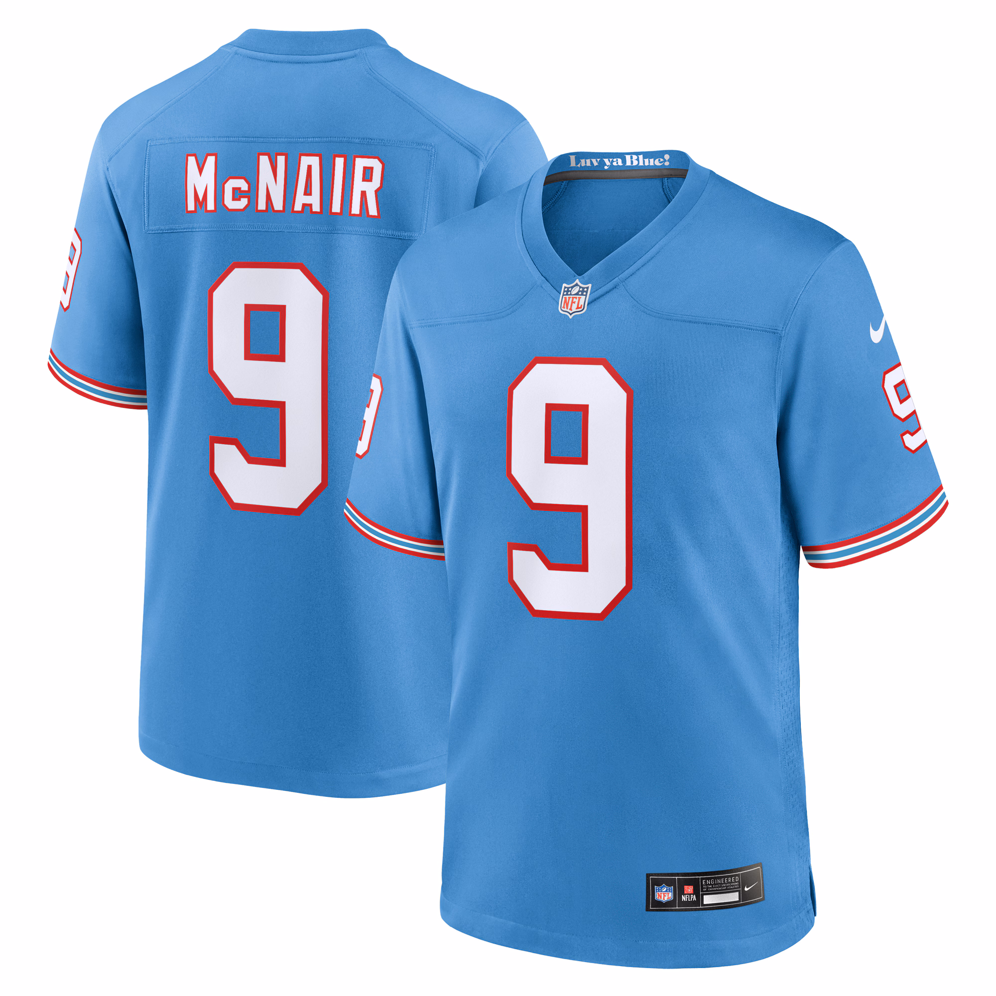 Steve McNair #9 Tennessee Titans Steve McNair Light Blue Retired Player Alternate Game Jersey
