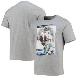 Men's Dak Prescott Heathered Gray Dallas Cowboys Name & Number T-Shirt