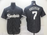 Men's  Chicago White Sox #7 Tim Anderson Black 2021 City Connect Cool Base Jersey