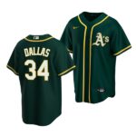 Men's Oakland Athletics #34 Micah Dallas 2022 Draft Green Alternate Jersey
