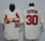 Mitchell And Ness 1967 St. Louis Cardinals #30 Orlando Cepeda Cream Throwback Stitched Jersey