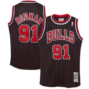 Dennis Rodman Chicago Bulls Mitchell & Ness Youth 1995/96 Hardwood Classics Swingman Jersey - Black