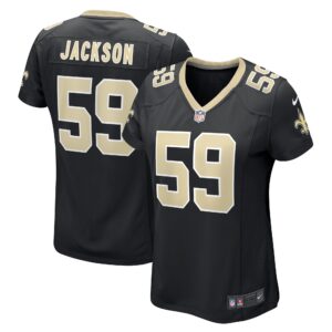 Jackson New Orleans Saints  Women's Game Player Jersey - Black