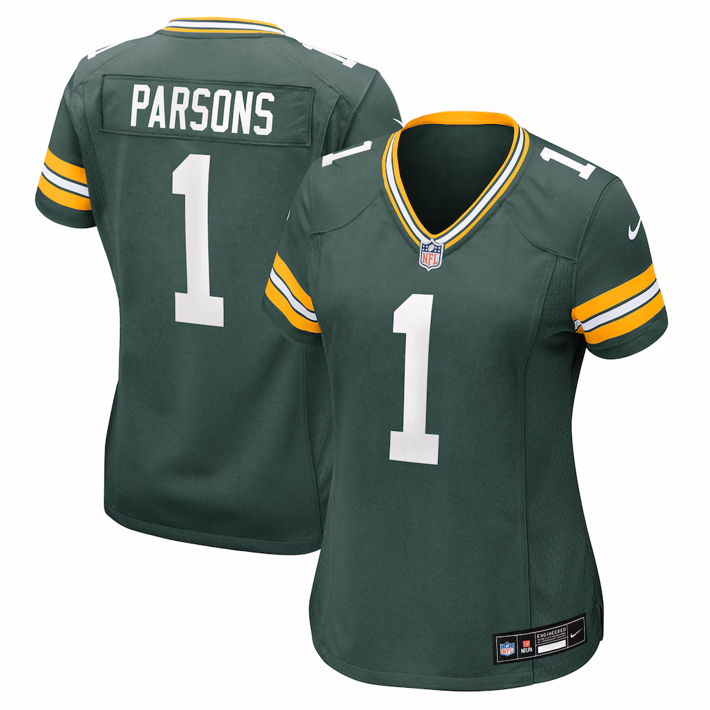 Womens Micah Parsons #1 Green Bay Packers Classic Game Jersey-Green