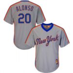 Men's New York Mets #20 Pete Alonso Majestic Gray Cool Base Cooperstown Collection Jersey