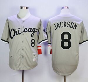 Mitchell And Ness 1993 Chicago White Sox #8 Bo Jackson Grey Throwback Stitched Jersey