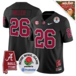 Jam Miller #26 Ncaa BAMA Rose Bowl Patch Vapor Limited Jersey - Alabama Map - All Stitched