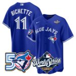 Bo Bichette  #11 Toronto Blue Jays 50th 2025 World Series Limited Jersey Stitched Royal