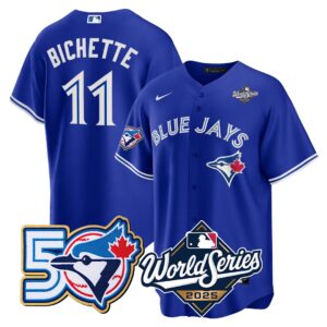 Bo Bichette  #11 Toronto Blue Jays 50th 2025 World Series Limited Jersey Stitched Royal