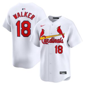 Men's St. Louis Cardinals #18  Walker  White Home Limited Player Jersey