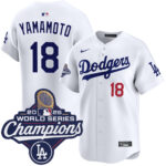 Yoshinobu Yamamoto #18 Los Angeles Dodgers Home Limited 2025 World Series Champions Jersey