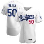 Men's  Los Angeles Dodgers #50 Mookie Betts White 2020 Player Jersey