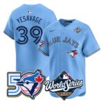 Trey Yesavage  #39 Toronto Blue Jays 50th 2025 World Series Limited Jersey Stitched Light Blue