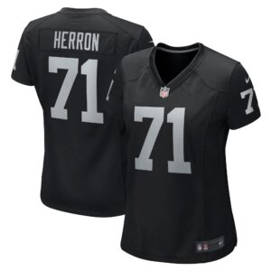Justin Herron Las Vegas Raiders Women's Team Game Jersey -  Black