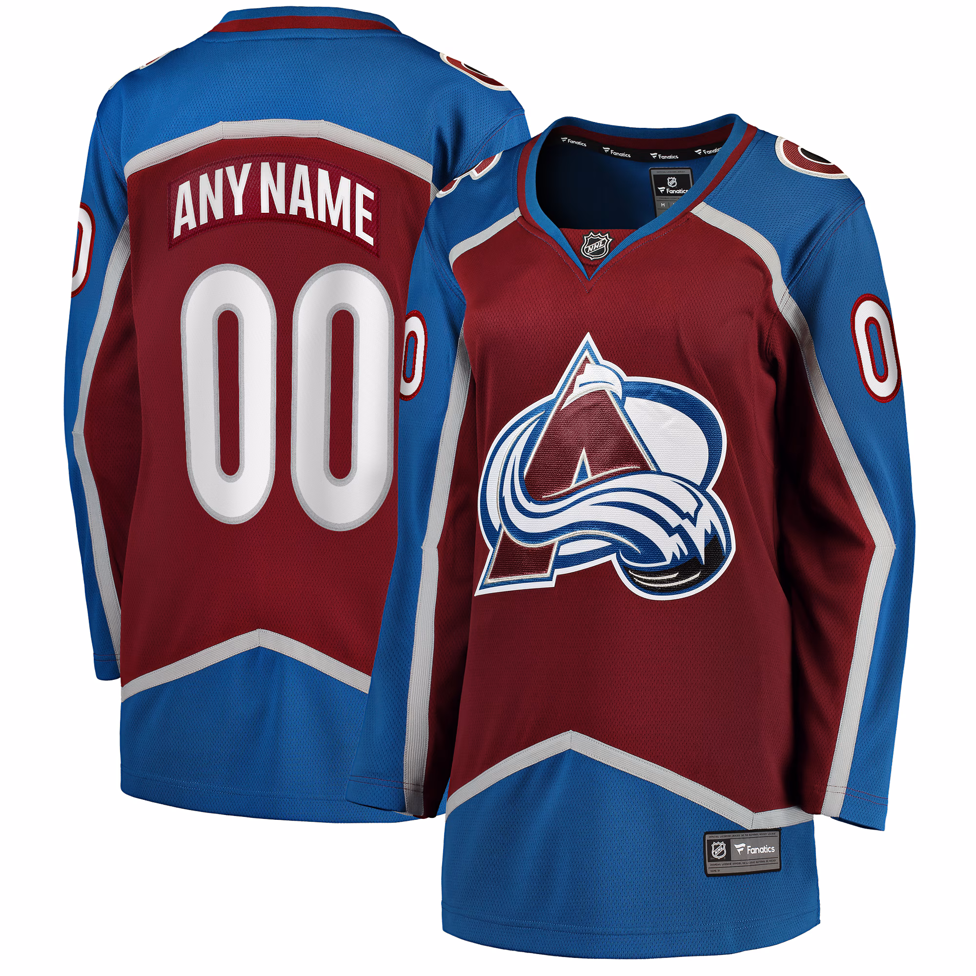 Women's Colorado Avalanche Fanatics Maroon Home Breakaway Custom #00 Jersey
