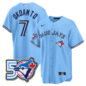 Kazuma Okamoto #7 Toronto Blue Jays 50th Limited Jersey Stitched Light Blue