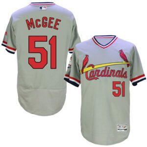 St. Louis Cardinals #51 Willie McGee Grey Flexbase Collection Cooperstown Stitched Jersey