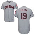Cleveland Indians #19 Bob Feller Grey Flexbase Collection Stitched Jersey