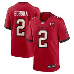 Emeka Egbuka #2 Tampa Bay Buccaneers Team 50th Season Game Jersey - Red