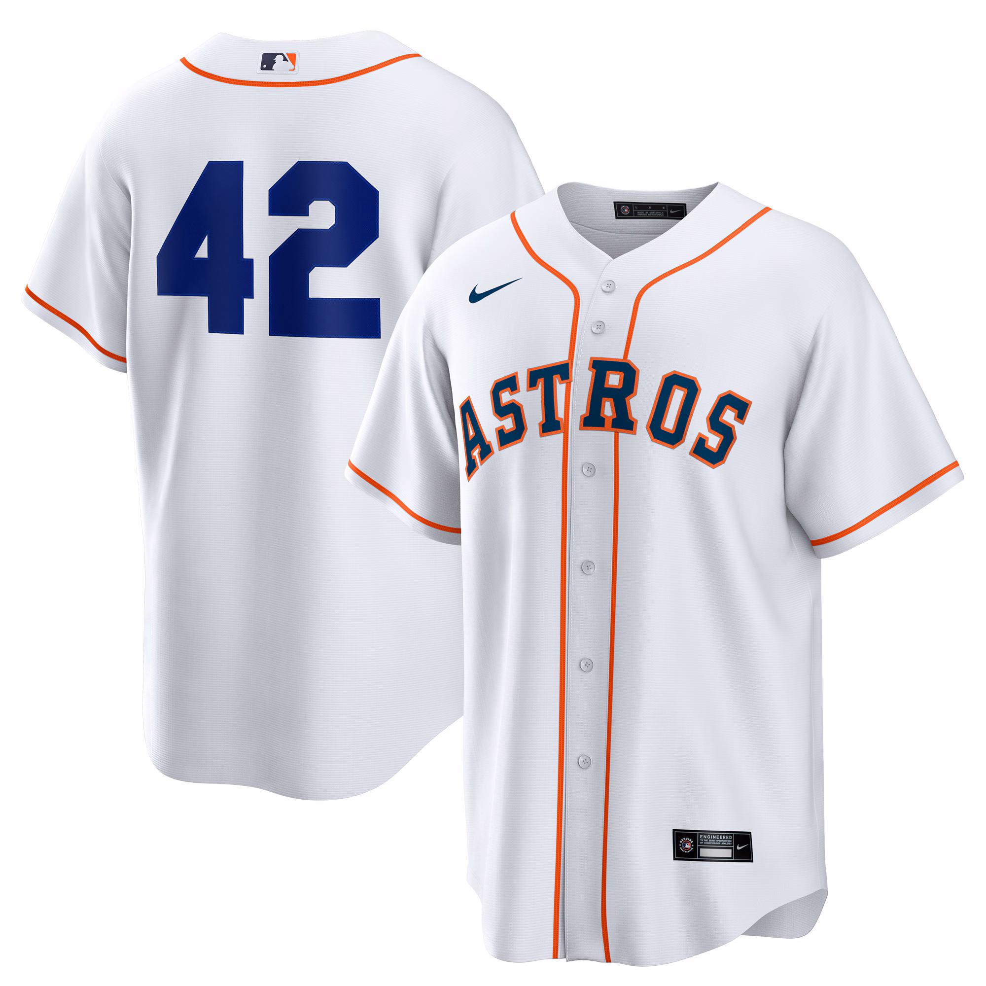 Men's Houston Astros White Home  2025 Jackie Robinson Day Replica Jersey