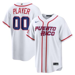 Pick-A-Player #00 Puerto Rico Baseball 2026 World Baseball Classic Home Stadium Jersey - White