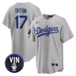 Men's Los Angeles Dodgers #17 Shohei Ohtani  Gray Cool Base Jersey