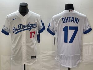 Men's Los Angeles Dodgers #17  White Shohei Ohtani Jersey