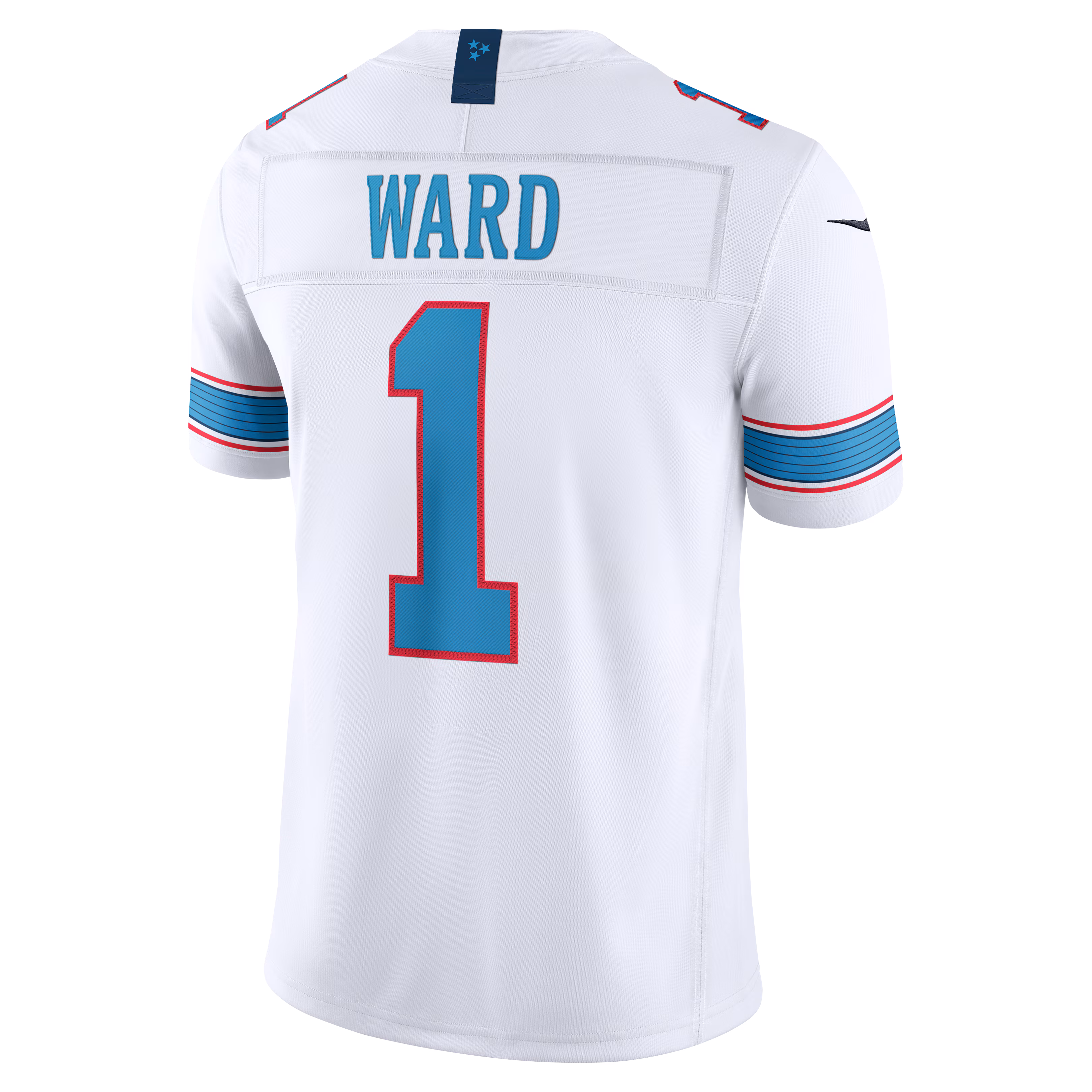 Cameron Ward #1 Tennessee Titans White Vapor F.U.S.E. Sewn Down Limited Jersey - Image 3
