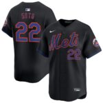 Men's #22 New York Mets Juan Soto  Black Home Limited Player Jersey