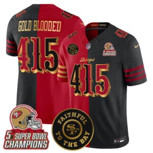 Gold Blooded #415 San Francisco 49ers SF 2025 "Rivalries" 5x Champions & Faithful To The Bay Patch Vapor Limited Jersey - All Stitched