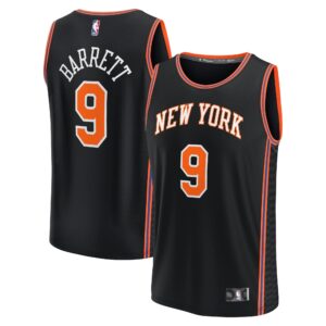 RJ Barrett New York Knicks  2021/22 Fast Break Replica Jersey - City Edition - Black