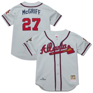 Atlanta Braves Fred McGriff Mitchell & Ness Gray 1995 Throwback Authentic Jersey