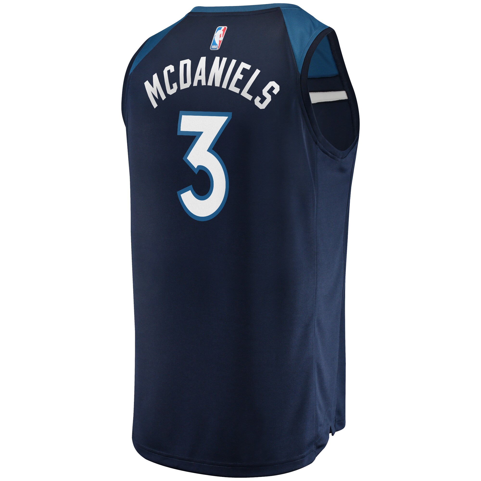 Jaden McDaniels Minnesota Timberwolves 2021/22 Fast Break Replica Jersey - Icon Edition - Navy - Image 3
