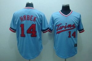 Minnesota Twins #14 Kent Hrbek Stitched Light Blue Cooperstown Throwback Jersey